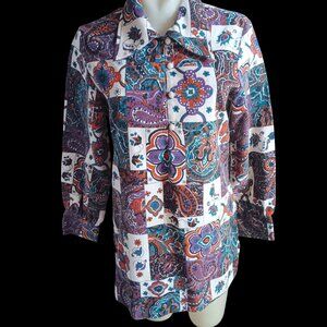 True Vintage Women's Medium Top 1970s Beeline Pullover Blouse Frock Groovy Mom